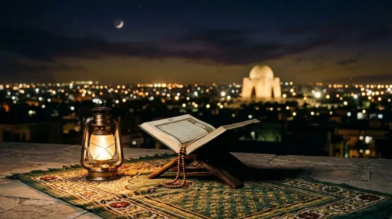 Shab e Qadr 2026 Karachi 27th night dua timing — mosque lights Karachi Ramadan night